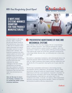 ACSI  Food Manufacturing Special Report