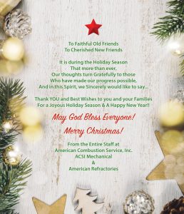 Happy Holidays from American Combustion Service!